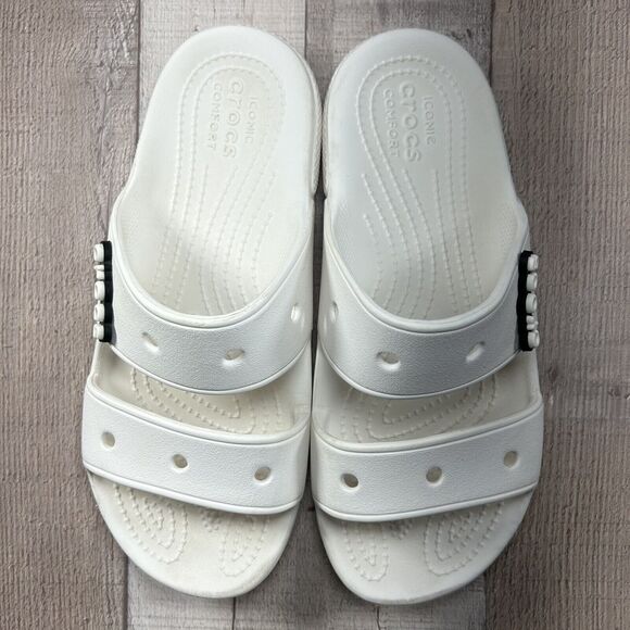 Crocs Women's Classic Slide Sandal Comfort Two Strap Slip On White Size 8 - Picture 5 of 16